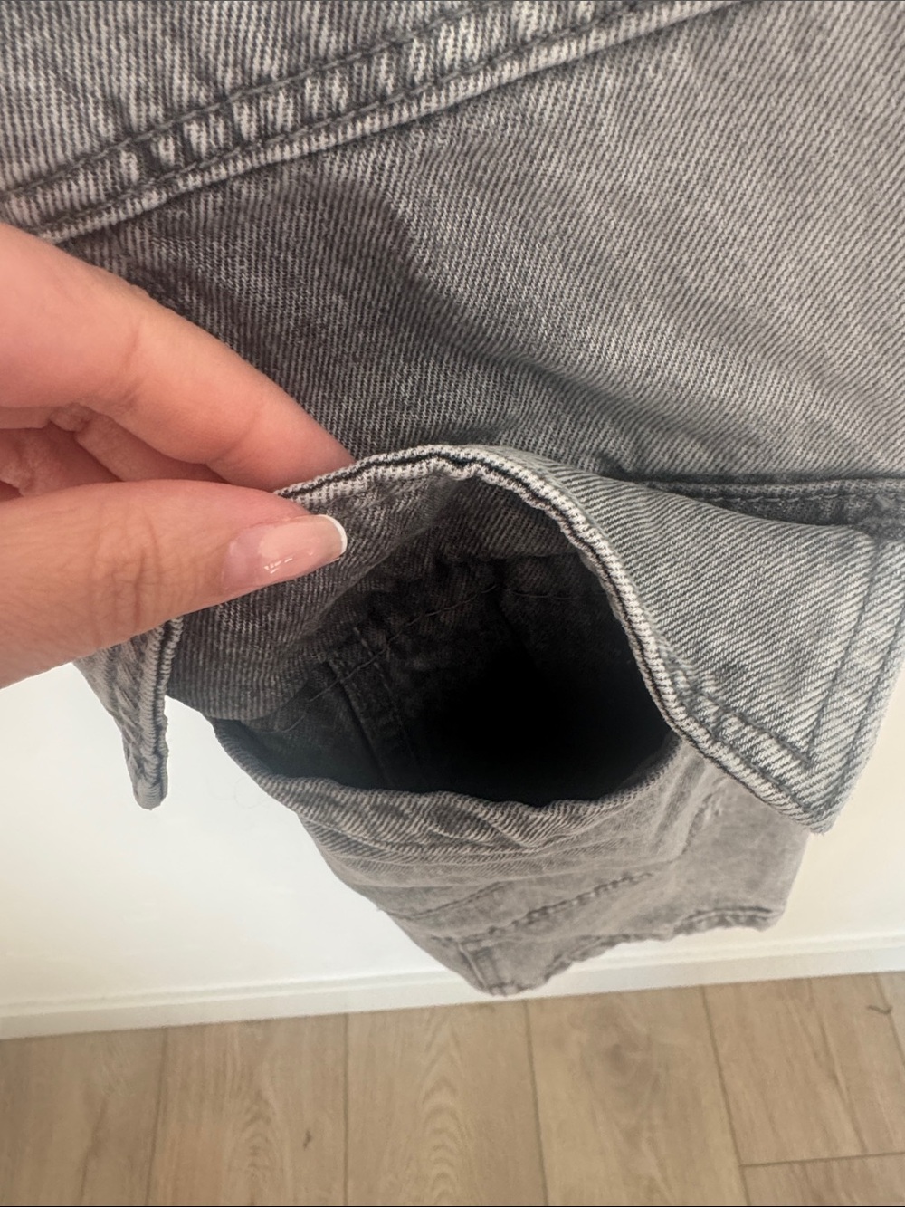 H&M Divided Gray Wide Leg Cargo Jeans Women's High Rise Utility Baggy Denim 14 - Picture 7 of 14
